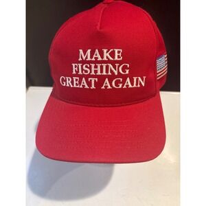 Red Make Fishing Great Again Bass Pro Shops USA Flag Baseball Cap Hat Men
